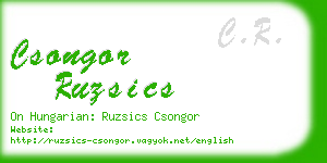 csongor ruzsics business card